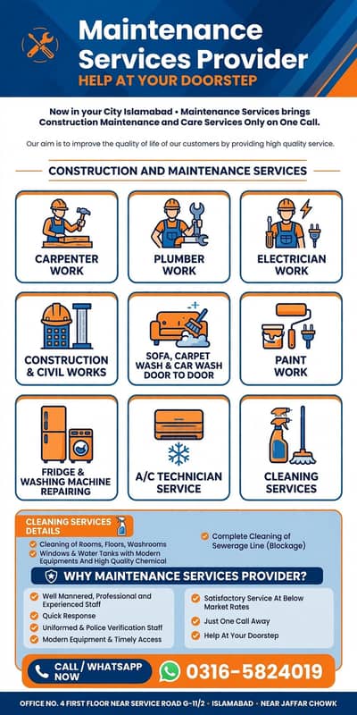 All home maintenance g repairing services provider