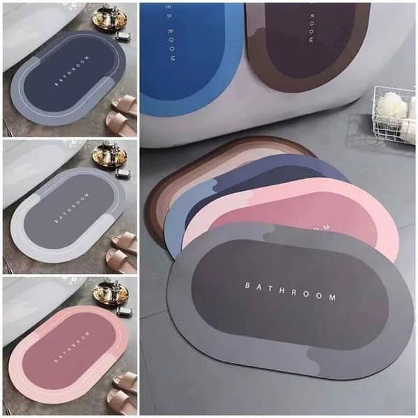 T  Non-slip Super Absorbent Bathroom Floor Mat Quick Drying Bathroom Carpet Bath Mat Door Mat for Bathroom Toilet Doorway Carpet Rug