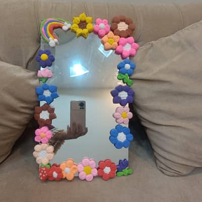 hand made clay mirror