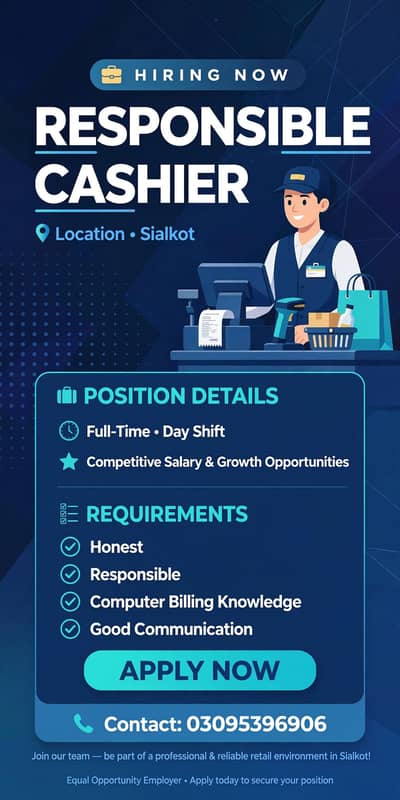 Experience cashier required