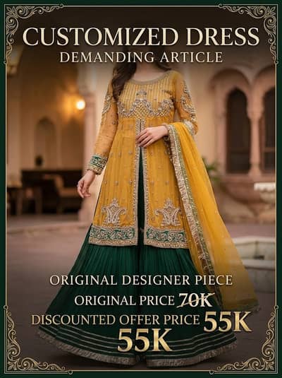 Designer Heavy Embroidery Dress (Mayun / Mehndi Wear)