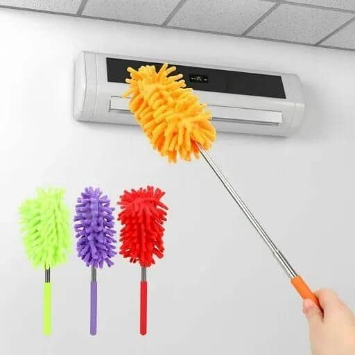 T  Microfiber Wall Duster Cleaning Brush Feather Microfiber Duster Magic Dust Cleaner Fit with Extendable Telescopic Wall Hanging Handle