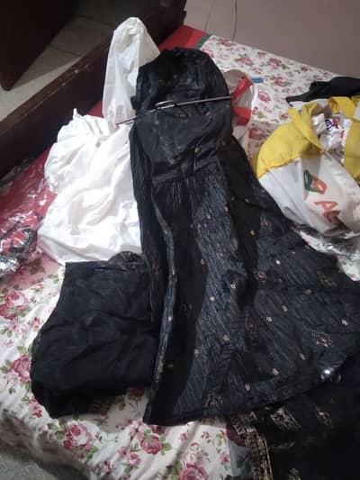 Beautiful black sharara three piece new fancy party wear plus modern