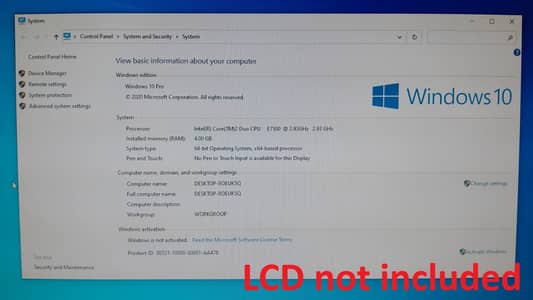Lenovo Desktop (Core2Duo E7500 @2.93 GHz, 4GB RAM, 2 videos, 80GB HDD)