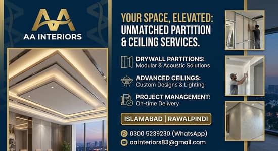 ceiling & drywall partition services in Islamabad