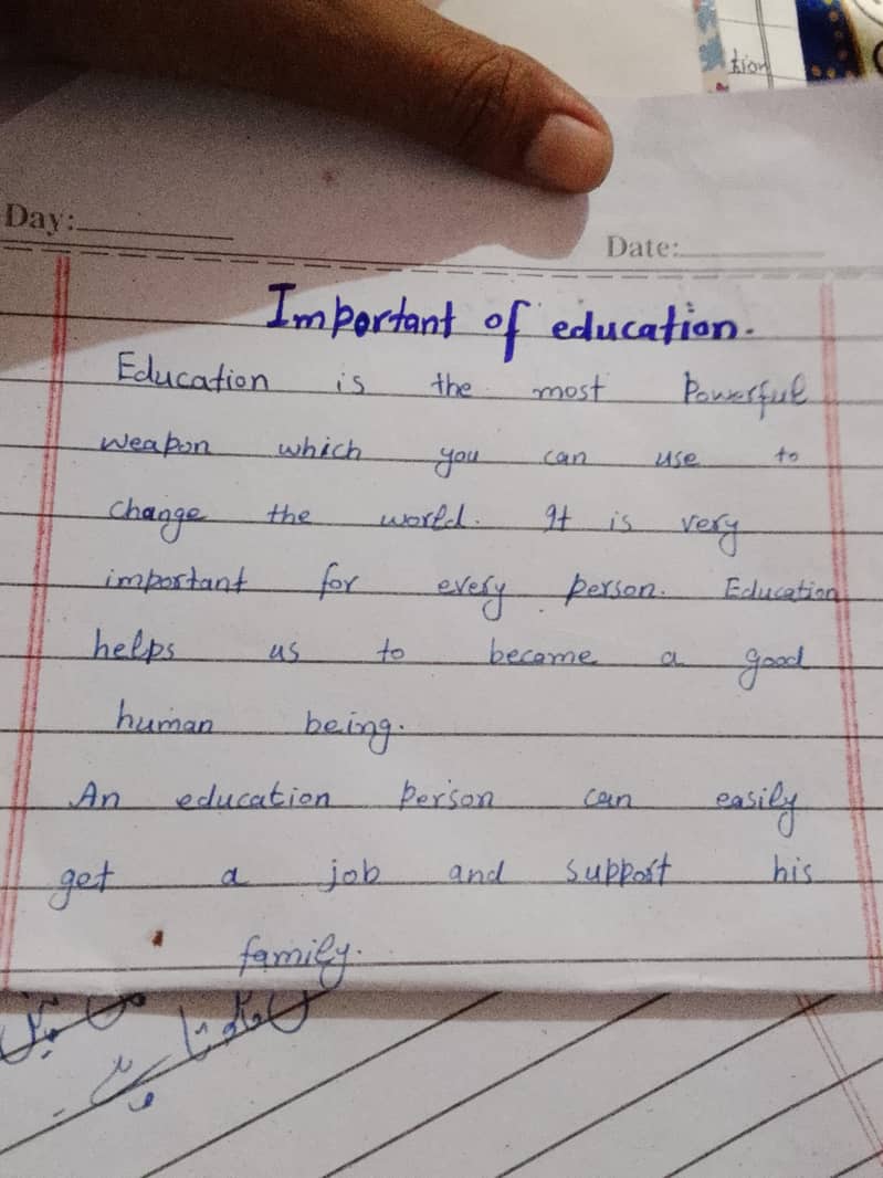 hand writing 1