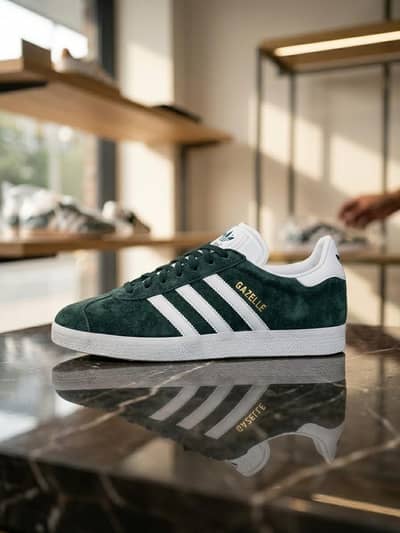 Adidas Gazelle Dark Green Suede Sneakers - Gently Used
