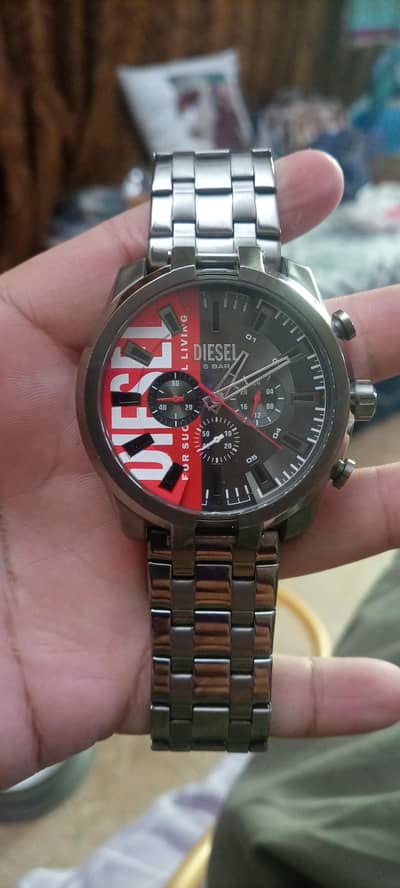 diesel watch chronograph with original chain