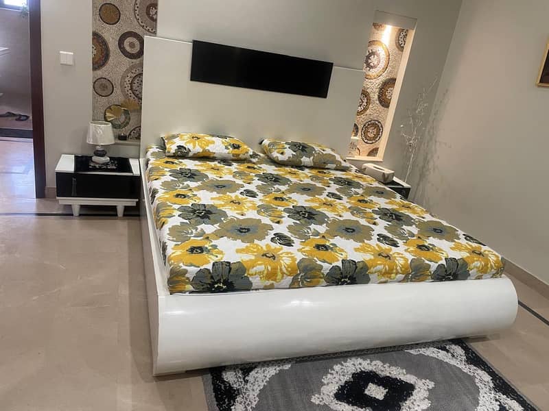 Bed and side table and mirror 1