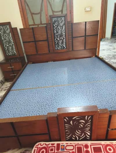 Bed set with shelf for sale (Mattress not included)