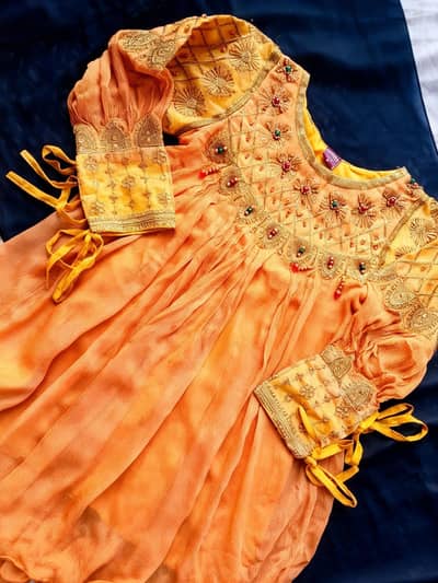 Frock Chiffon Wedding wear dress  3pc