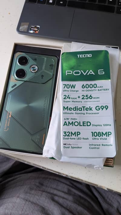 Tecno Pova 6 12gb 256gb 6000mah battery