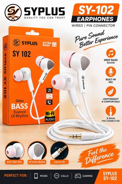 • SYPLUS SY-102 Deep Bass Earphones - 3.5mm Jack