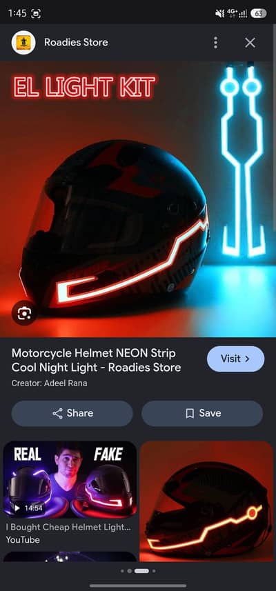 helmat neon strip light