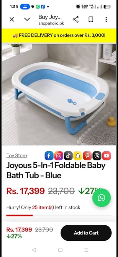 Baby bathing tub good condition video available