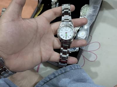 Polaris Quartz Watch - Classic Stainless Steel Chain