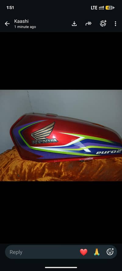 Honda 125 orignal fuel tank tapey complete set 2017 18 model