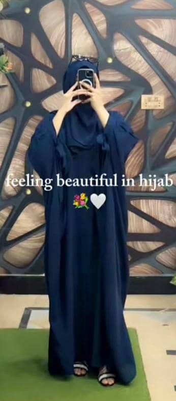 tie kaftan abaya in navy blue colour