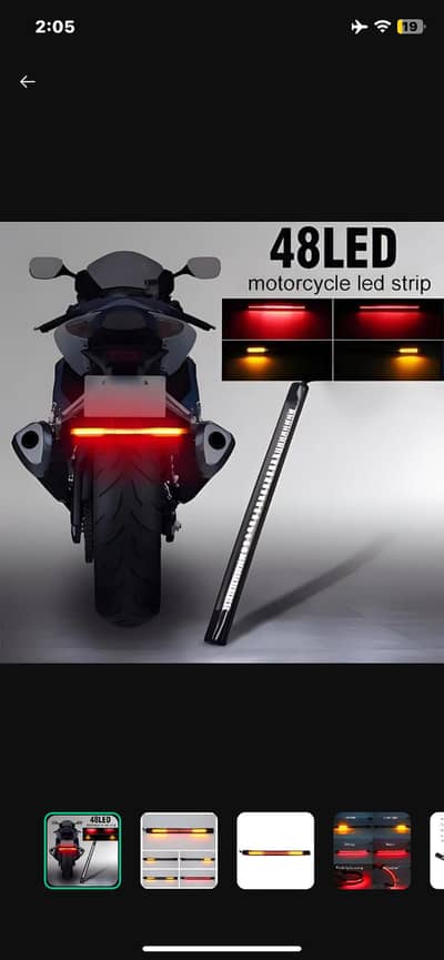 48 led motorcycle LED strip red amber white PVC