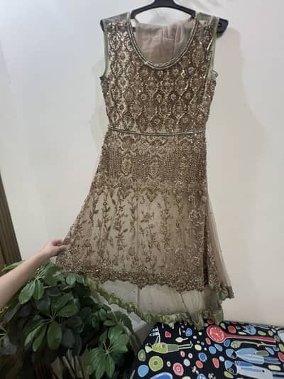 Heavy Embellished Gold Formal Shirt with tail