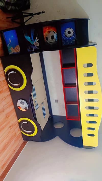 TRIPLE BUNK BED WITH WARDROBE AND STAIRS