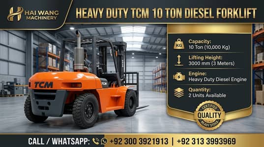 TCM 10 Ton Diesel Forklift | Heavy Load Capacity |