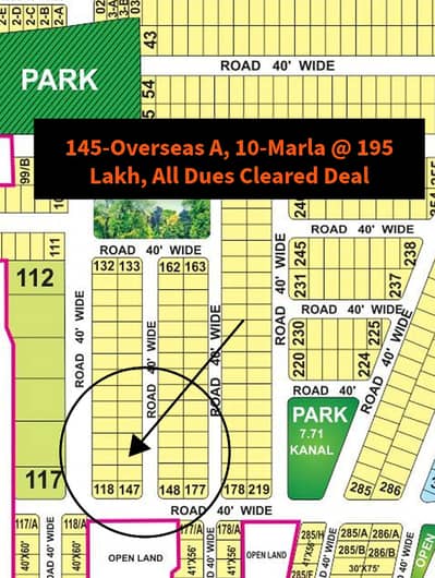 10 Marla Plot For Sale in Overseas-A, Bahria Town, Lahore