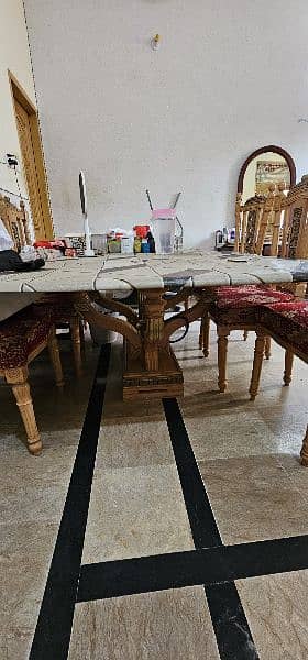 wooden glass dining Table for sale in very good condition