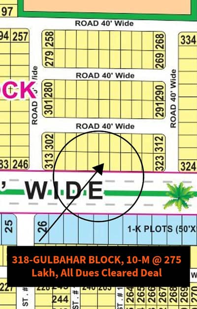 10 Marla Corner Plot for Sale in Gulbahar Block, Bahria Town Lahore