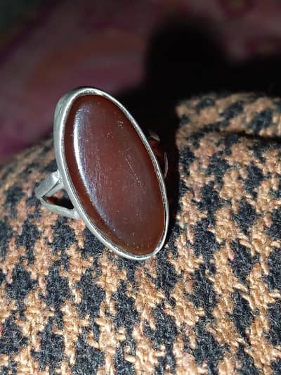 silver ring ,haqeeq moti