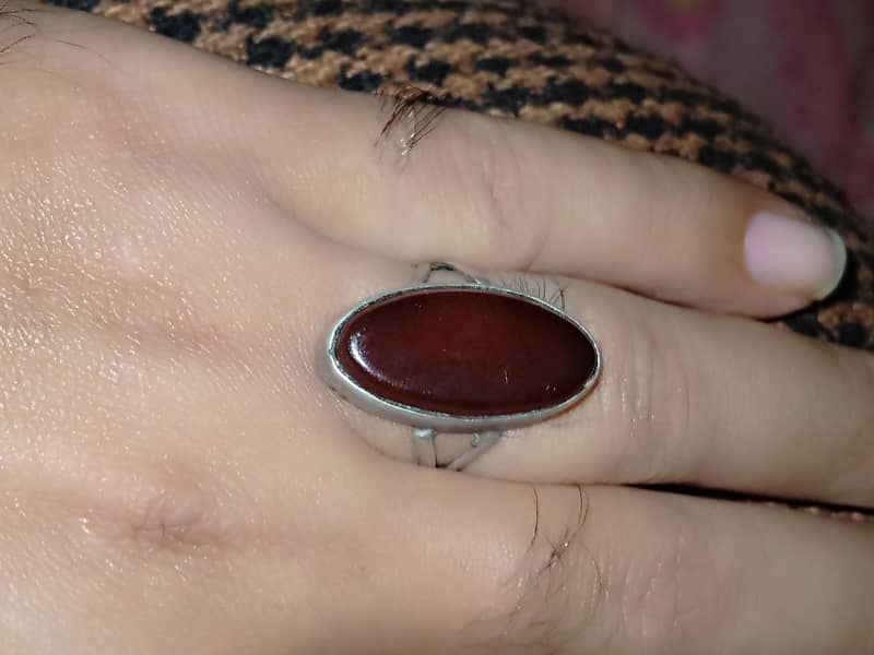 silver ring ,haqeeq moti 1
