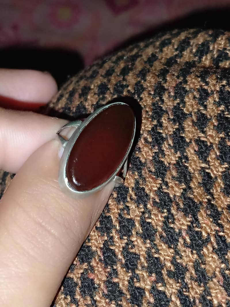 silver ring ,haqeeq moti 3