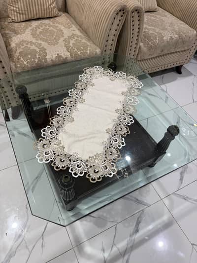 3-peice  glass top centre table set