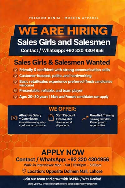 Hiring for retail outlet