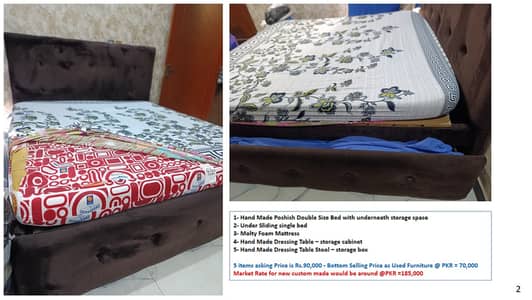 Custom Handmade Poshish Trundle Bed Set