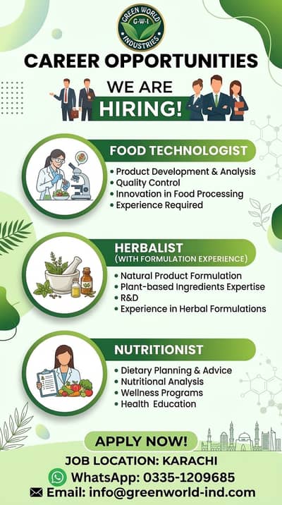 Food Technologist, Herbalist (Herbal Formulation Exp) & Nutritionist