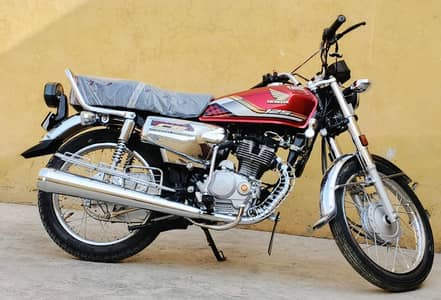 Honda CG 125 Self Start Silver Red