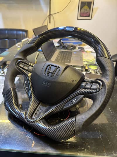 Led carbon fiber steering wheel | Honda civic carbon steering