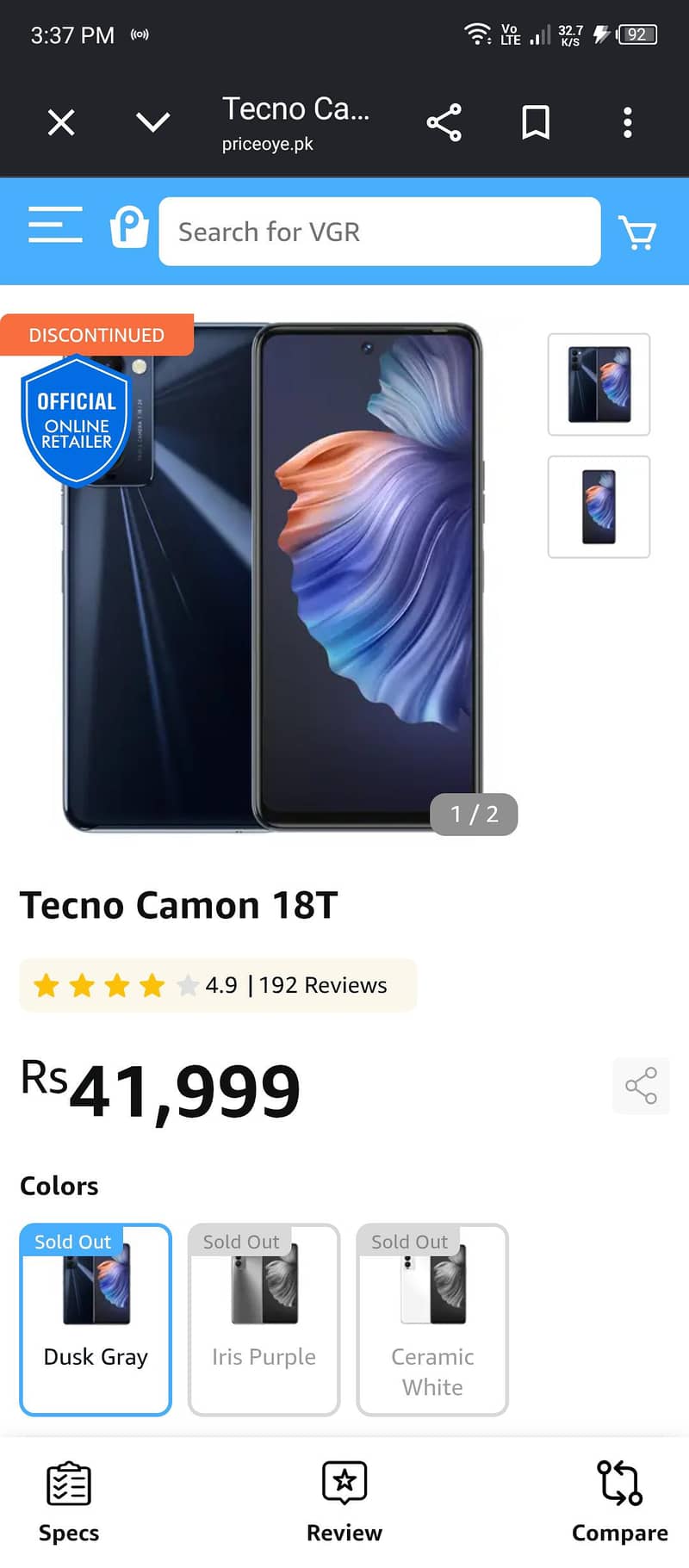 Tecno CAMON 18T 2