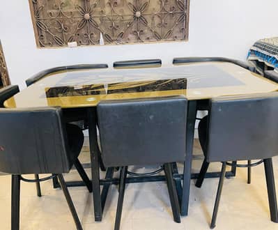 6 seaters dining table , glass top dining table , room dining table