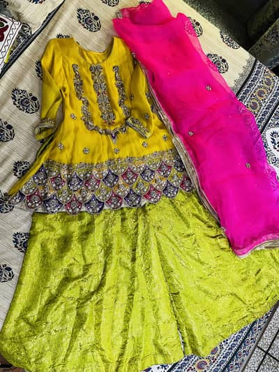 Pre-Loved Bridal Lehenga with Embroidered Shirt & Dupatta,Sharara