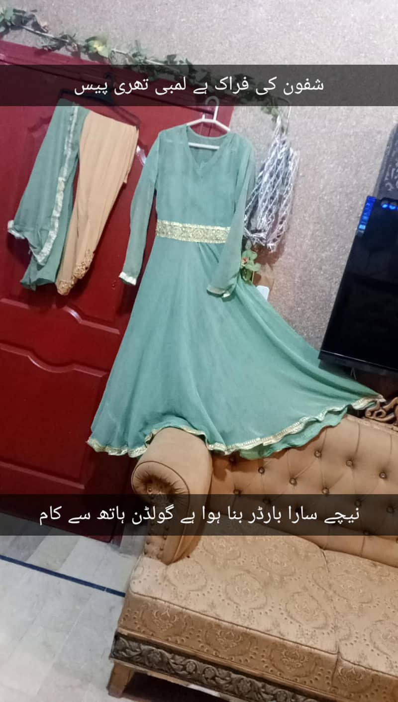 سلے ہوئے کپڑے تھری پیس سوٹ ہاتھ کی کڑھائی والے سوٹ شموز سلک شفون 3
