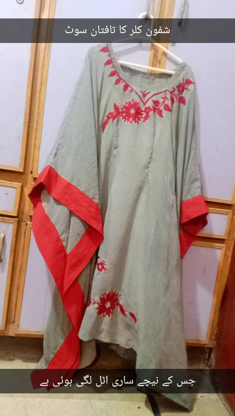 سلے ہوئے کپڑے تھری پیس سوٹ ہاتھ کی کڑھائی والے سوٹ شموز سلک شفون 7