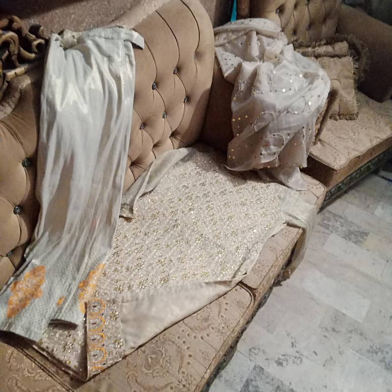 سلے ہوئے کپڑے تھری پیس سوٹ ہاتھ کی کڑھائی والے سوٹ شموز سلک شفون 17