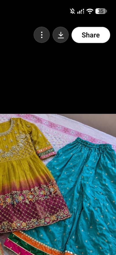 Beautiful Mehndi Dress – Heavy Embroidered 3 Piece Suit