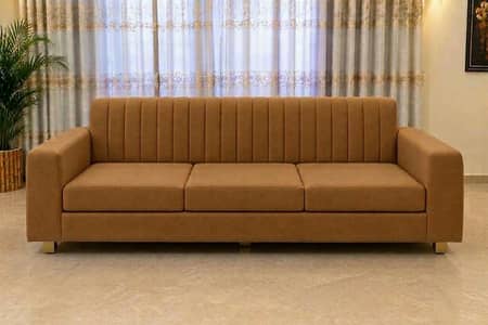 Brand New 3 Seater Sofa | Heavy Duty Wooden Structure | Velvet Fabric