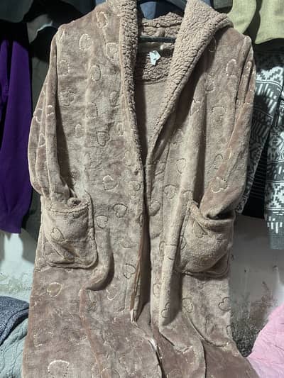 Ladies Soft Fleece Bathrobe / Long Gown – Warm & Comfortable