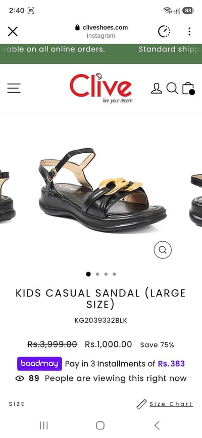 CLIVE Brand new casual sandle for kids Size 32