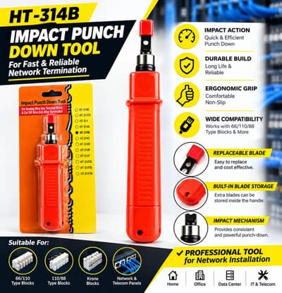 HT-314B Impact Punch Down Tool for LAN Network & Telephone Wiring
