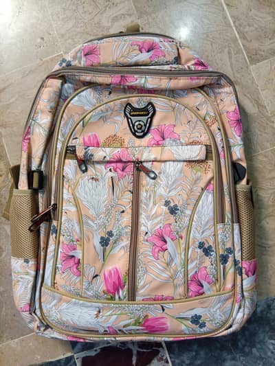 Peach floral bag
